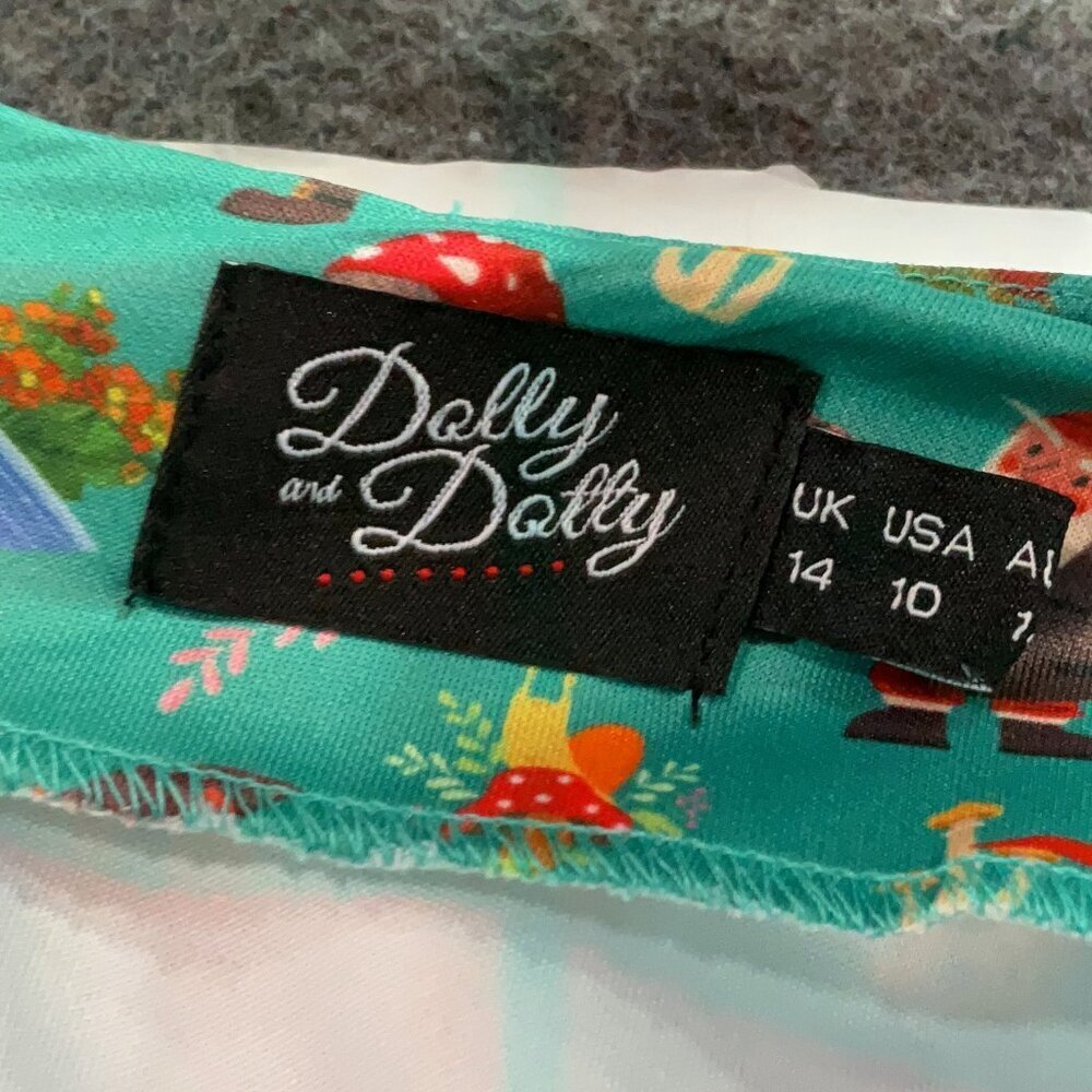 Dolly and Dotty Amanda Green Garden Gnome Circle Dress - Picture 5 of 7
